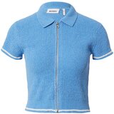 Weekday Pletena jopa 'Emery' nebeško modra / bela | Shoptok.si