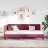  Kutni okvir kreveta Vinska crvena 90 cm x 200 cm Baršun | shoptok.hr