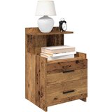 vidaXL Noćni ormarić s 2 ladice staro drvo 40x36,5x62 cm | shoptok.hr