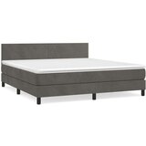  Box spring postelja z vzmetnico temno siva 160x200 cm žamet, (20790611) | Shoptok.si