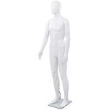 vidaXL Celotna moška izložbena lutka s stekleno osnovo bela 185 cm Cene