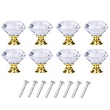 INF Diamantni gumbi iz stekla Transparent/Gold 8 kosov, (21278356) Cene