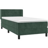 Box spring postelja z vzmetnico temno zelena 90x200 cm žamet, (20901717) | Shoptok.si