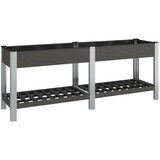  Povišena vrtna gredica s policom siva 200x50x75 cm WPC | shoptok.hr