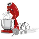Smeg SMF05RDEU Kuhinjski mešalnik rdece barve v slogu 50-ih let, 1000 W, 4,8 in litrski mešalni lonec dodatki. | Shoptok.si