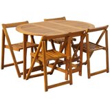  5-dijelni sklopivi vrtni blagovaonski set masivno bagremovo drvo | Shoptok.si