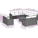 vidaXL 12-dijelni set vrtnih sofa od poliratana s jastucima bež | shoptok.hr