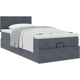 vidaXL Otomanski posteljni okvir z vzmetnico siv 100x200 cm žamet | Shoptok.si