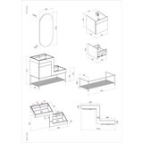 Hanah home Kupatilski ormarić sa umivaonikom i ogledalom (2 komada) Up Down Light Walnut | Eponuda.com