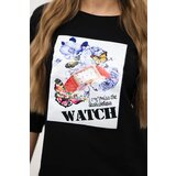 Kesi Blouse with 3D Watch graphics black | shoptok.hr