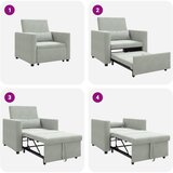 SOFA na razvlačenje Singl s kotačima Svjetlosiva Baršun | shoptok.hr