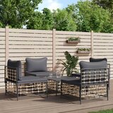The Living Store Vrtna sedežna garnitura 5-delna z blazinami antracit poli ratan - Vrtna Sedežna Garnitura, (21468514) | Shoptok.si