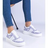 Gemre Purple lace-up sneakers on a chunky sole Lusinda | Shoptok.si