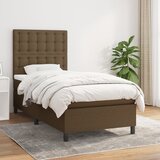The Living Store Box spring postelja z vzmetnico temno rjav 90x190 cm blago - Box Spring Postelja, (21516363) Cene