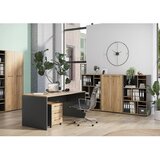 Germania Antracitno siva/u prirodnoj boji biblioteka u dekoru hrasta 75x196x40 cm Podium – | shoptok.hr