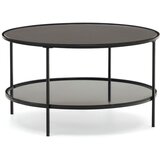 Kave Home Črna okrogla mizica s stekleno mizno ploščo ø 80 cm Gilda – | Shoptok.si