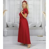 Pri Long dress tied at the waist with short sleeves with frill CELINA | shoptok.hr