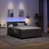  LED Box Spring Krevet Svijetlo siva i bijela. 140 x 190 cm | shoptok.hr