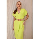 Kesi Dress with decorative belt Green Neon cene