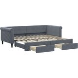 vidaXL Dnevni krevet na razvlačenje i ladice tamnosivi 90 x 200 cm | shoptok.hr