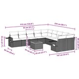  11-dijelni set vrtnih sofa od poliratana s jastucima crni Crna 62 x 62 x 69 cm | Shoptok.si