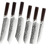 IZMAEL Set kuhinjskih noževa WO-39187 - 6 kom / Smeđa | shoptok.hr