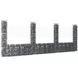  Gabionska košara U-oblika s 4 stupa 380 x 20 x 150 cm željezna | Eponuda.com
