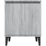  Noćni ormarić s metalnim nogama boja sivog hrasta 40x30x50 cm | shoptok.hr