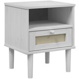  The Living Store Nočna omarica SENJA videz ratana bela 40x35x48 cm borovina - Nočna Omarica, (21500583) | Shoptok.si