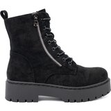 Shelvt Women's black hiking boots with suede trim Cene