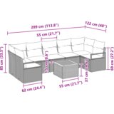 vidaXL Set od 8 komada vrtne sofe s jastucima bež poli ratan akacija | shoptok.hr
