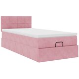  Otomanski okvir kreveta s madraca ružičasti 90x200cm baršunasti | shoptok.hr