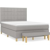  Krevet box spring s madracem svjetlosivi 140x200 cm od tkanine | shoptok.hr
