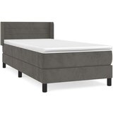 Box spring postelja z vzmetnico temno siva 80x200 cm žamet, (20726538) | Shoptok.si
