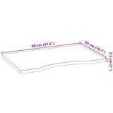 vidaXL Mizna plošča rjava 80x50x2,5 cm trdna hrastovina pravokotna | Shoptok.si