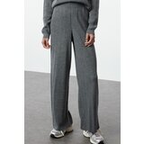 Trendyol Anthracite Ribbed Knitted Trousers Knitwear Bottom-Top Set | shoptok.hr