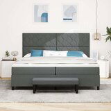 vidaXL Krevet s podnicom s madracem i klupom tamno siva 200x200 cm | shoptok.hr