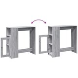 vidaXL Barska miza s policami siva sonoma 101x40x103,5 cm inž. les | Shoptok.si