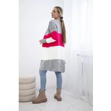 Kesi Cardigan sweater on straps gray+raspberry | shoptok.hr