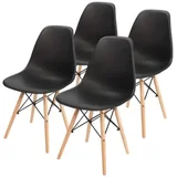 Set plastičnih trpezarijskih stolica 4 kom Aurora crna Lemon 25-KS006SET