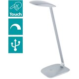 Eglo cajero stolna/1, led, 4,5w, 550lm, na dodir, usb, plastika/srebrna | shoptok.hr