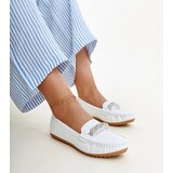 Gemre White moccasins decorated with zircons Adiba Cene