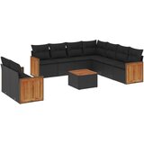  The Living Store Vrtna sedežna garnitura 10-delna z blazinami črn poli ratan - Vrtna Sedežna Garniture, (21452386) | Shoptok.si