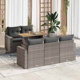 Maison Chic Seti vrtnega pohištva - Vrtna garnitura - Vrtni pohištvo set 6-delna z blazinami siv poli ratan, (21805132) | Shoptok.si