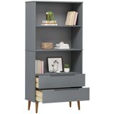  Knjižna omara MOLDE siva 85x35x170,5 cm trdna borovina, (20705820) | Shoptok.si