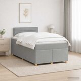  Boxspring krevet s madracem Svjetlosiva 120 x 190 cm Tkanina Cijene