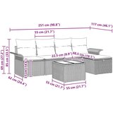  Sjedeća garnitura za vrt 6 kom. Siva poliratan 251 x 117 x 85 cm | shoptok.hr