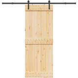 vidaXL Drsna vrata s kompletom vodil 80x210 cm trdna borovina | Shoptok.si