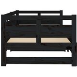  Dnevni ležaj na izvlačenje crni 2x (80x200) cm masivna borovina | Eponuda.com