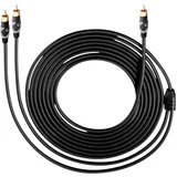 151 cinch avdio priključni kabel [1x moški cinch konektor - 2x moški cinch konektor] 5.00 m črna pozlačeni konektorji, (20431494)